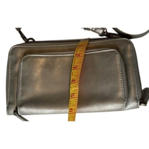 Joy Susan Silver Faux Leather Crossbody Bag With Adjustable Strap - Picture 6 of 9